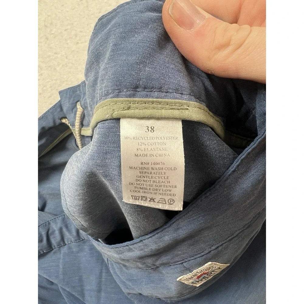 Faherty All Day Shorts Mens 38 Blue Heathered Hybrid Quick Dry‎ Stretch Summer
